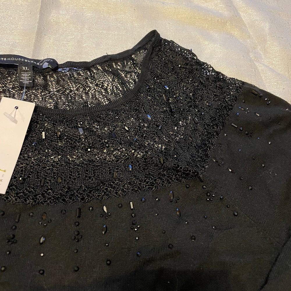 Embellished knit sweater
